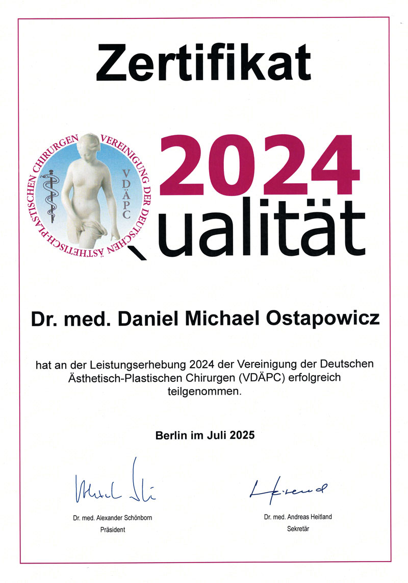 VDÄPC Qualitätssiegel für Dr. Daniel Ostapowicz